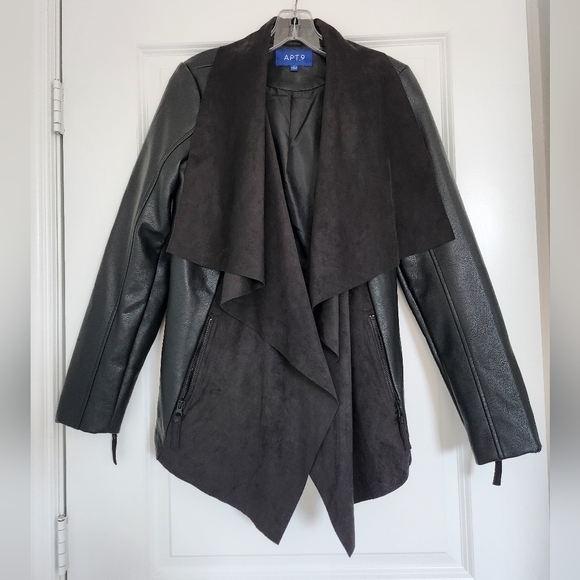 Apt. 9 Womens Black  Faux Leather Jacket size Small - Picture 1 of 9
